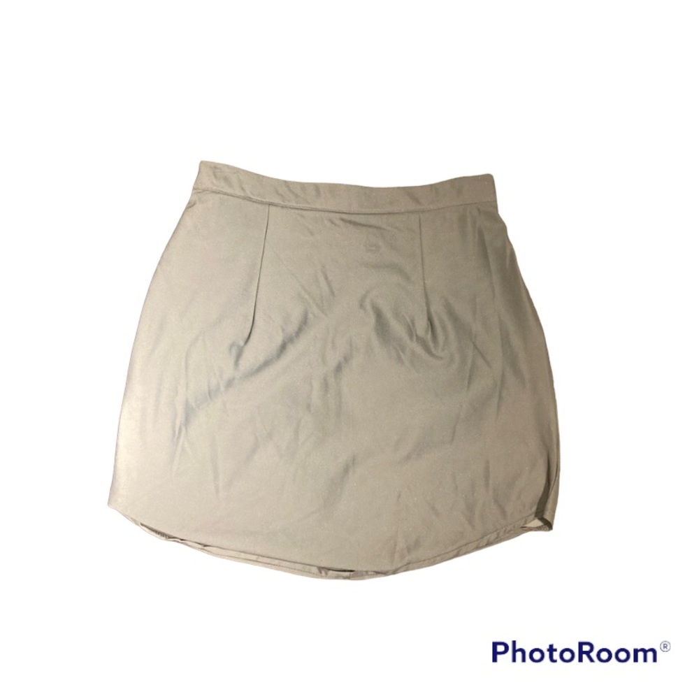 RARE Maniere De Voir flash reflective grey A line skirt